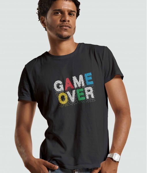 Мъжка тениска с щампа Текст и надписи GAME OVER